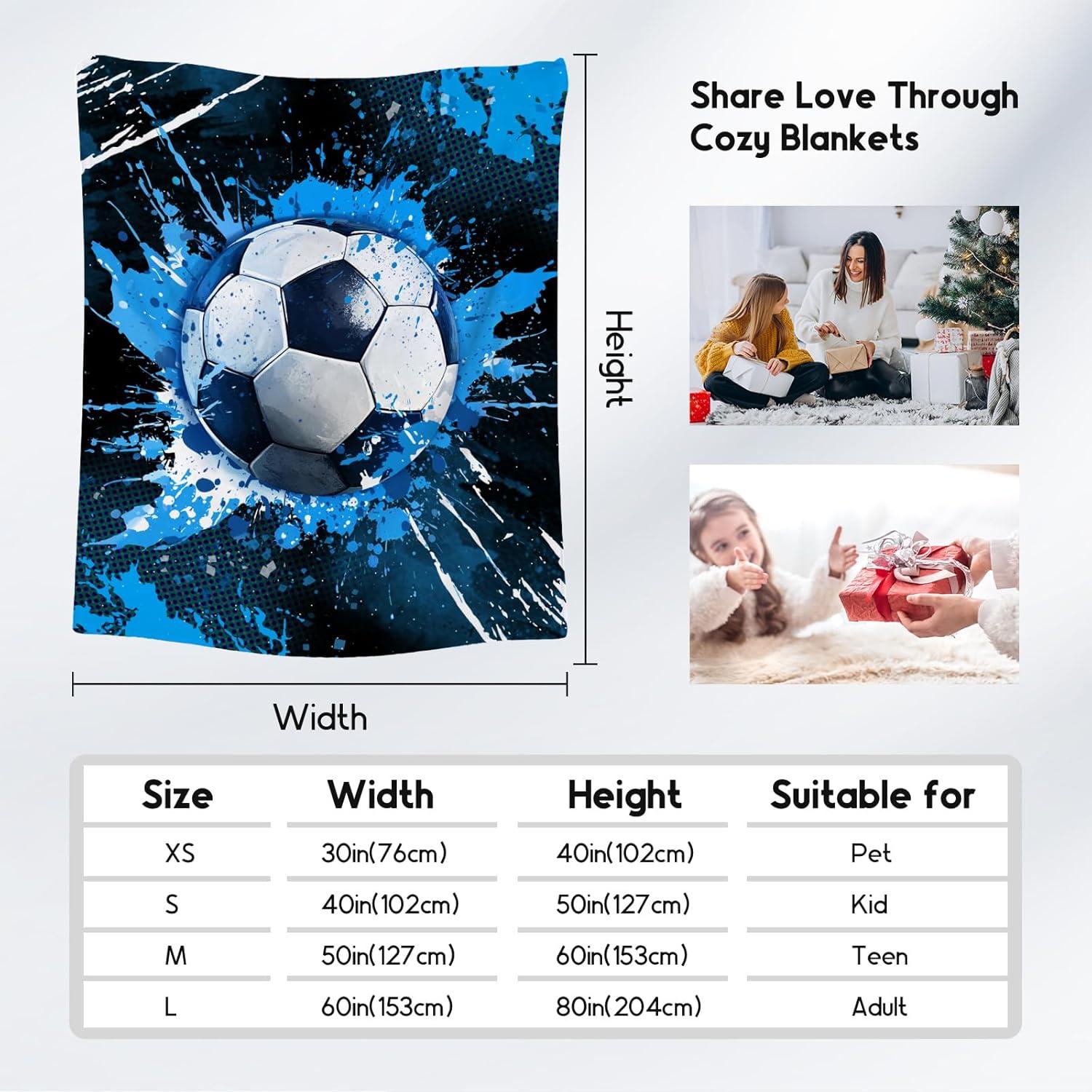 Manta de Fútbol COZYAURA 76x102 cm Franela Suave para Niños