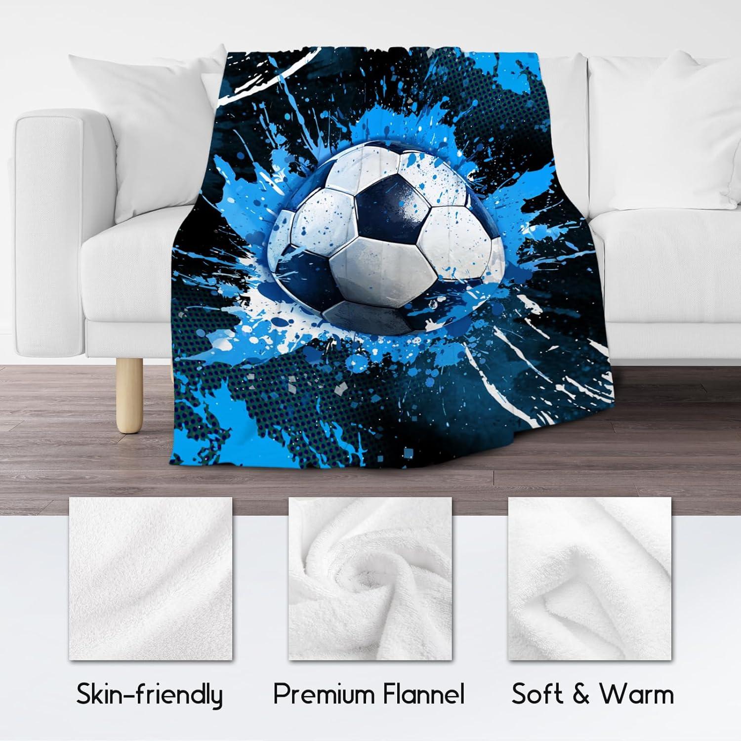 Manta de Fútbol COZYAURA 76x102 cm Franela Suave para Niños