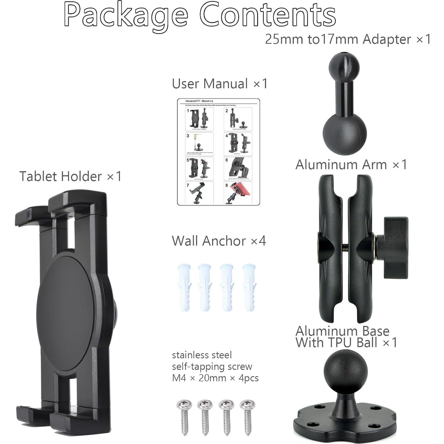 Soporte para Tableta VAUBORTTI Brazo Aluminio Ajustable 0.6cm