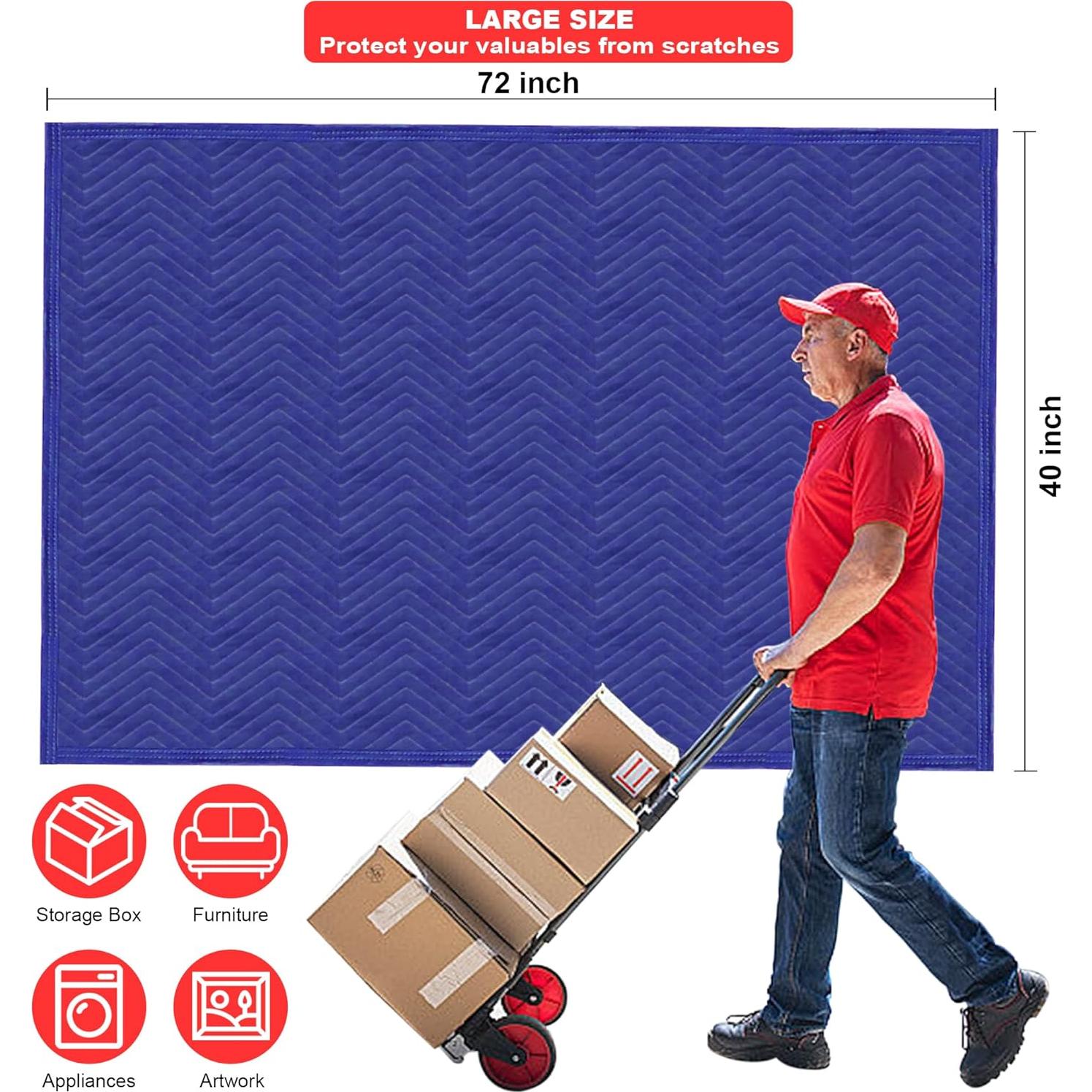 2 Mantas de Mudanza Acolchadas ASBAYSON 182.88x101.6cm Azul