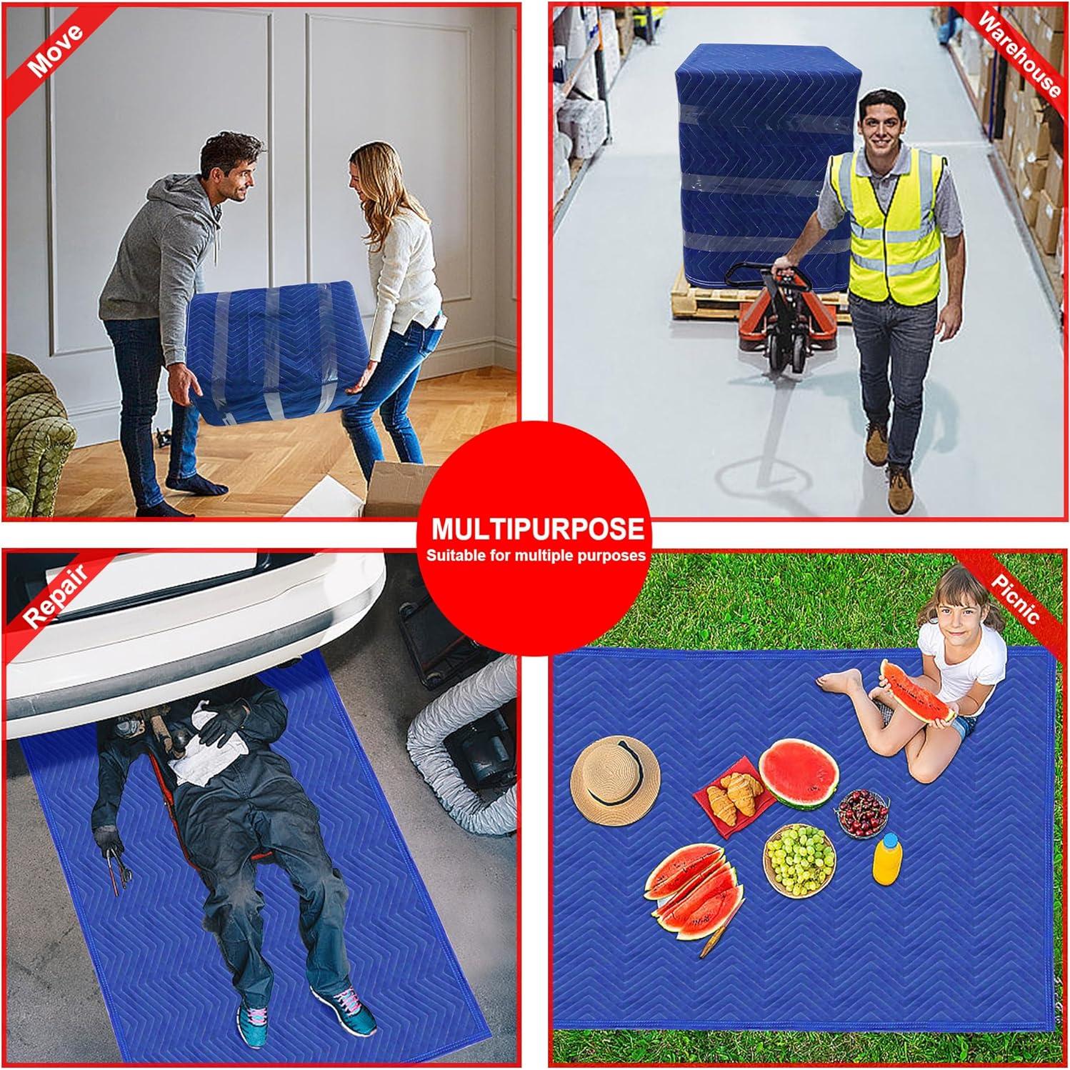 2 Mantas de Mudanza Acolchadas ASBAYSON 182.88x101.6cm Azul