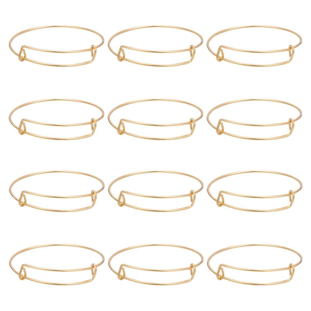 12 Pulseras Expandibles de Oro SUNNYCLUE para Hacer Joyas