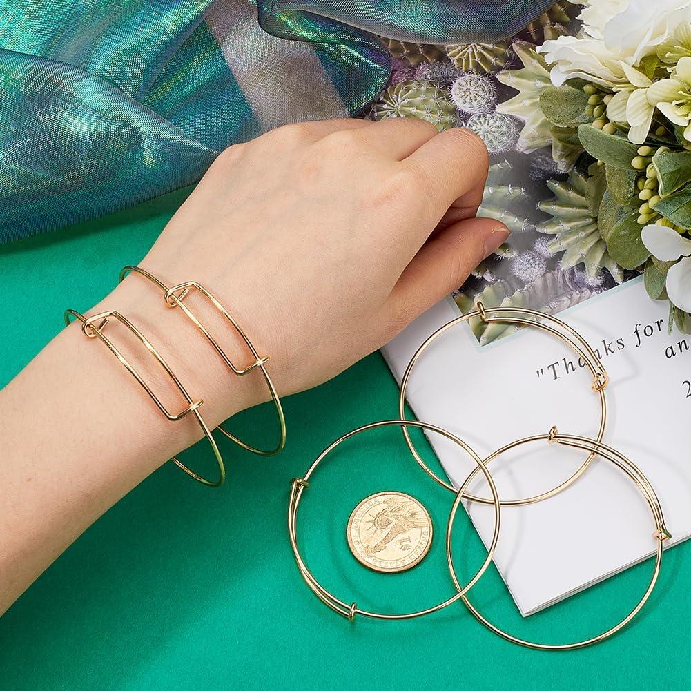 12 Pulseras Expandibles de Oro SUNNYCLUE para Hacer Joyas