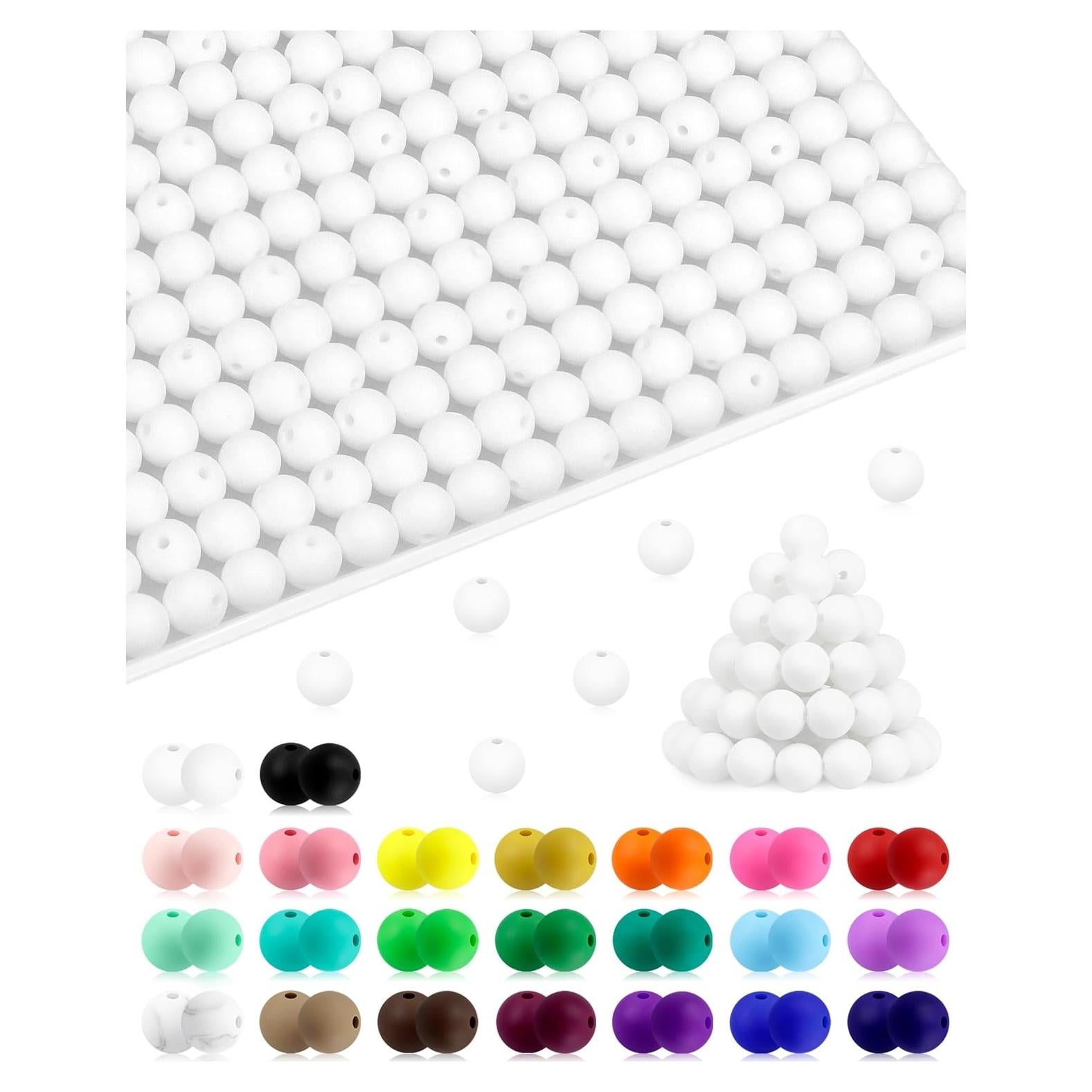 FIVEIZERO 180 Perlas de Silicona Blancas 9mm para DIY