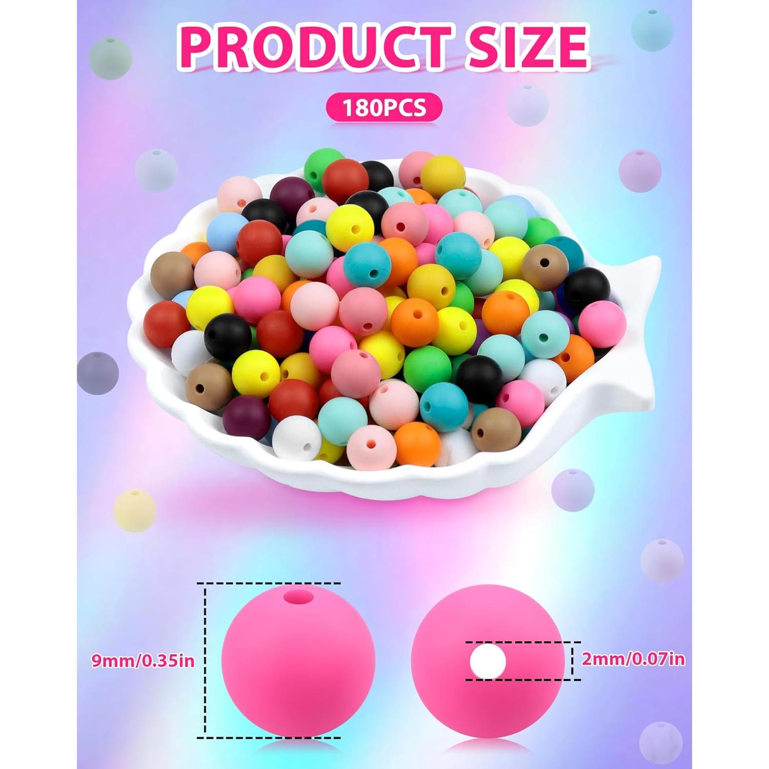 FIVEIZERO 180 Perlas de Silicona Blancas 9mm para DIY