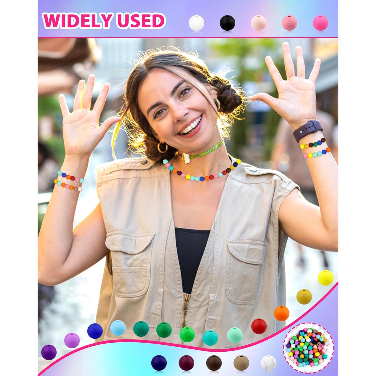 FIVEIZERO 180 Perlas de Silicona Blancas 9mm para DIY