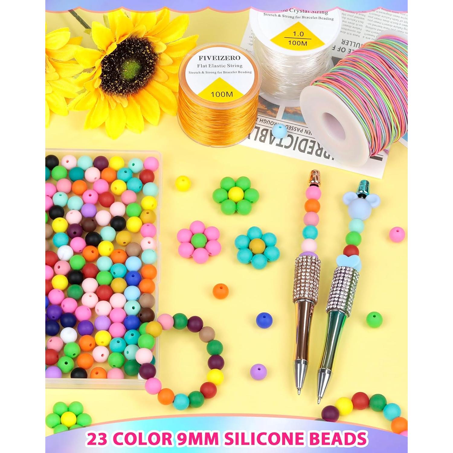 FIVEIZERO 180 Perlas de Silicona Blancas 9mm para DIY