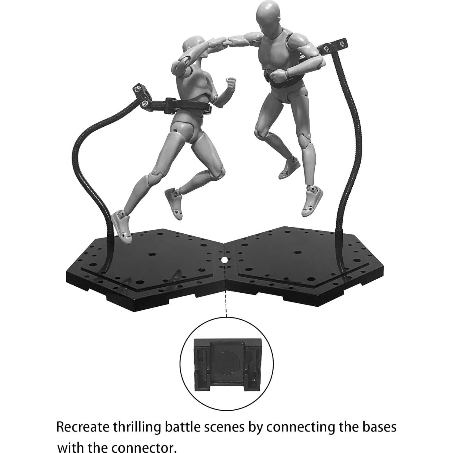 Soporte para Figuras de Acción NovaViva 2Pcs Negro Ajustable