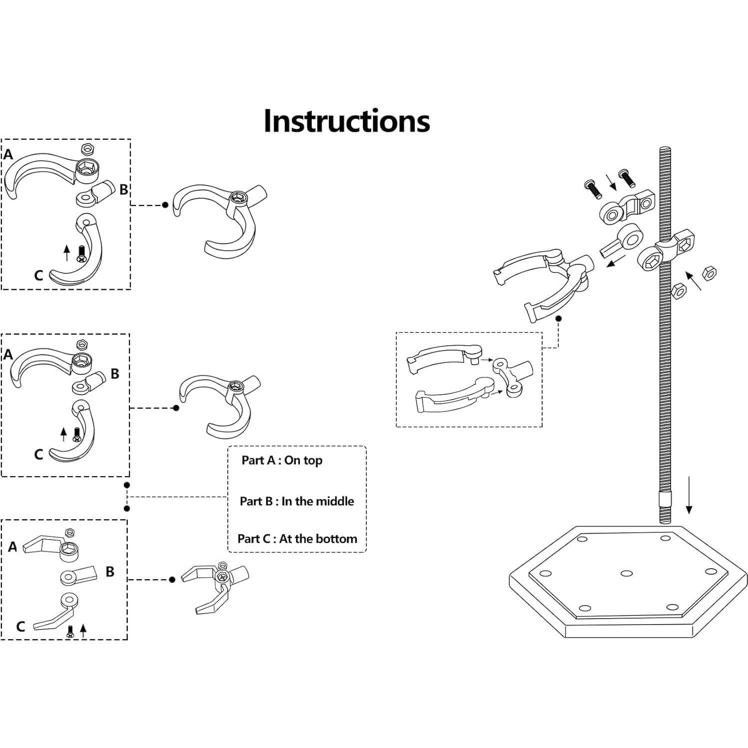 Soporte para Figuras de Acción NovaViva 2Pcs Negro Ajustable