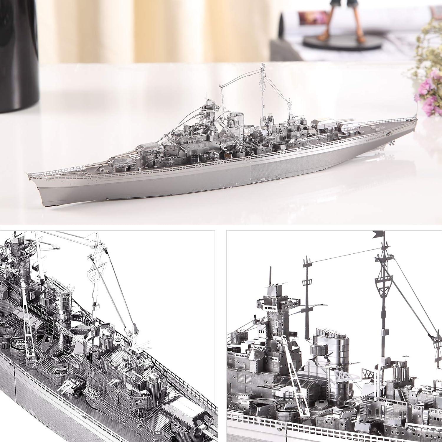 Rompecabezas 3D de Metal Piececool Acorazado Bismarck 207 Pcs