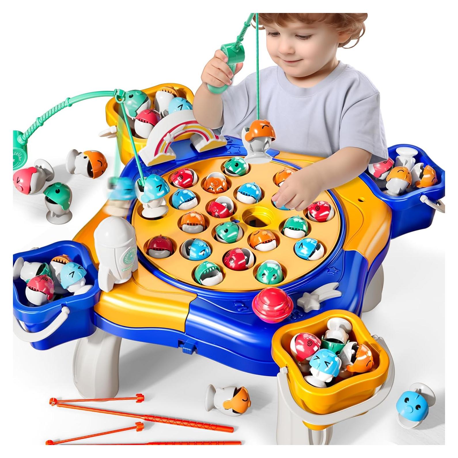 Juego de Pesca Magnética JUKUDAHU con 48 Peces y Música