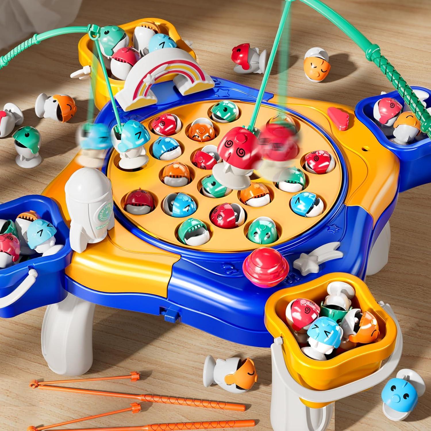 Juego de Pesca Magnética JUKUDAHU con 48 Peces y Música