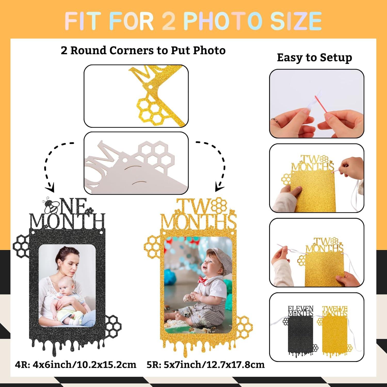 Conjunto de Banners de Foto 1er Cumpleaños Abeja Feliz