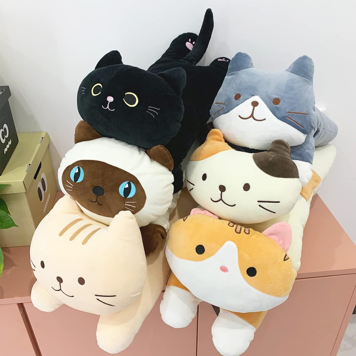 Almohada de Gato de Peluche ARELUX Negra 25.4x12.7 cm