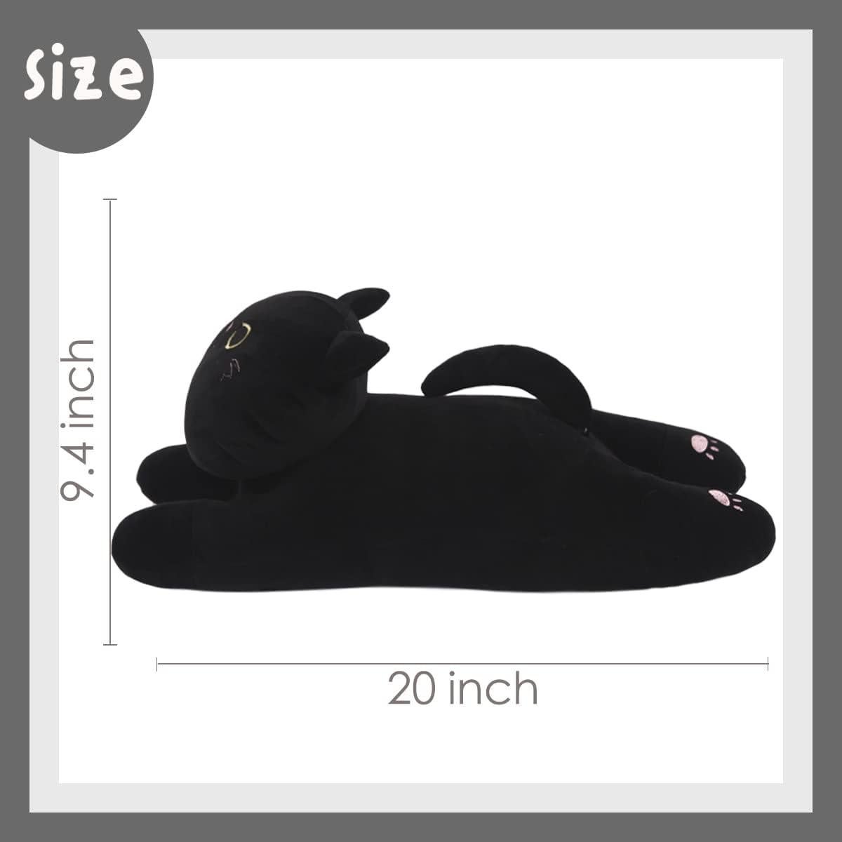 Almohada de Gato de Peluche ARELUX Negra 25.4x12.7 cm
