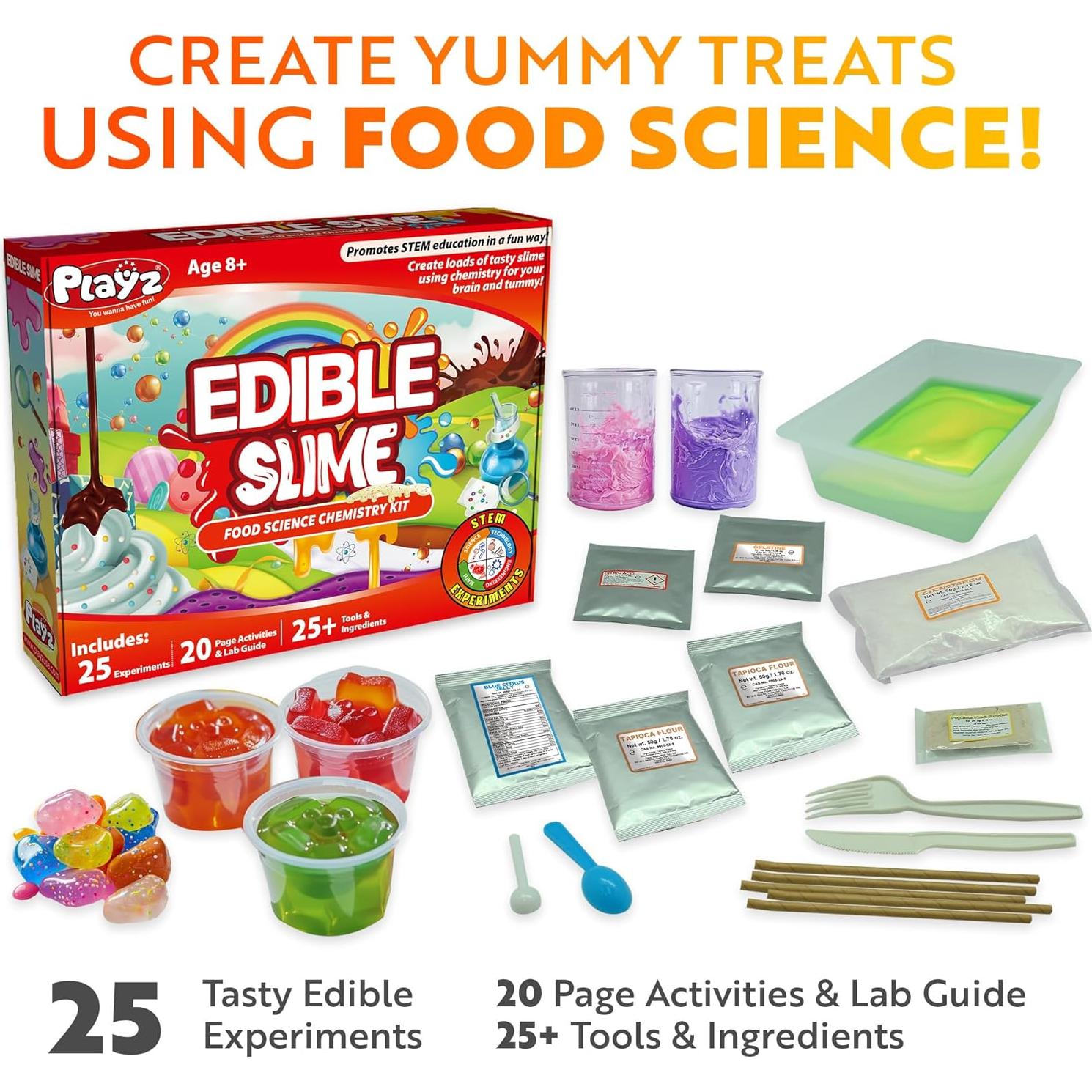 Kit de Ciencia Playz para Hacer Slime Comestible - 25 Experimentos