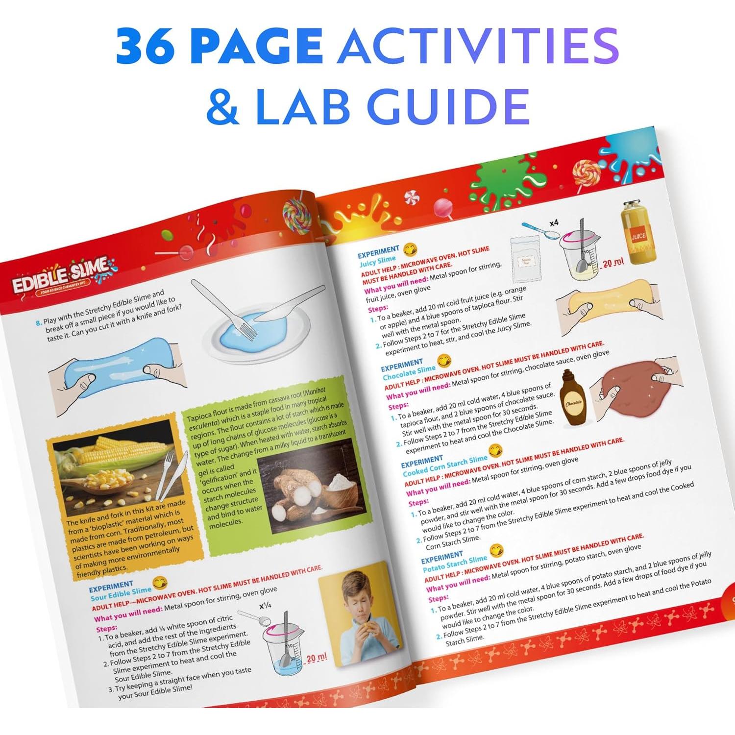 Kit de Ciencia Playz para Hacer Slime Comestible - 25 Experimentos