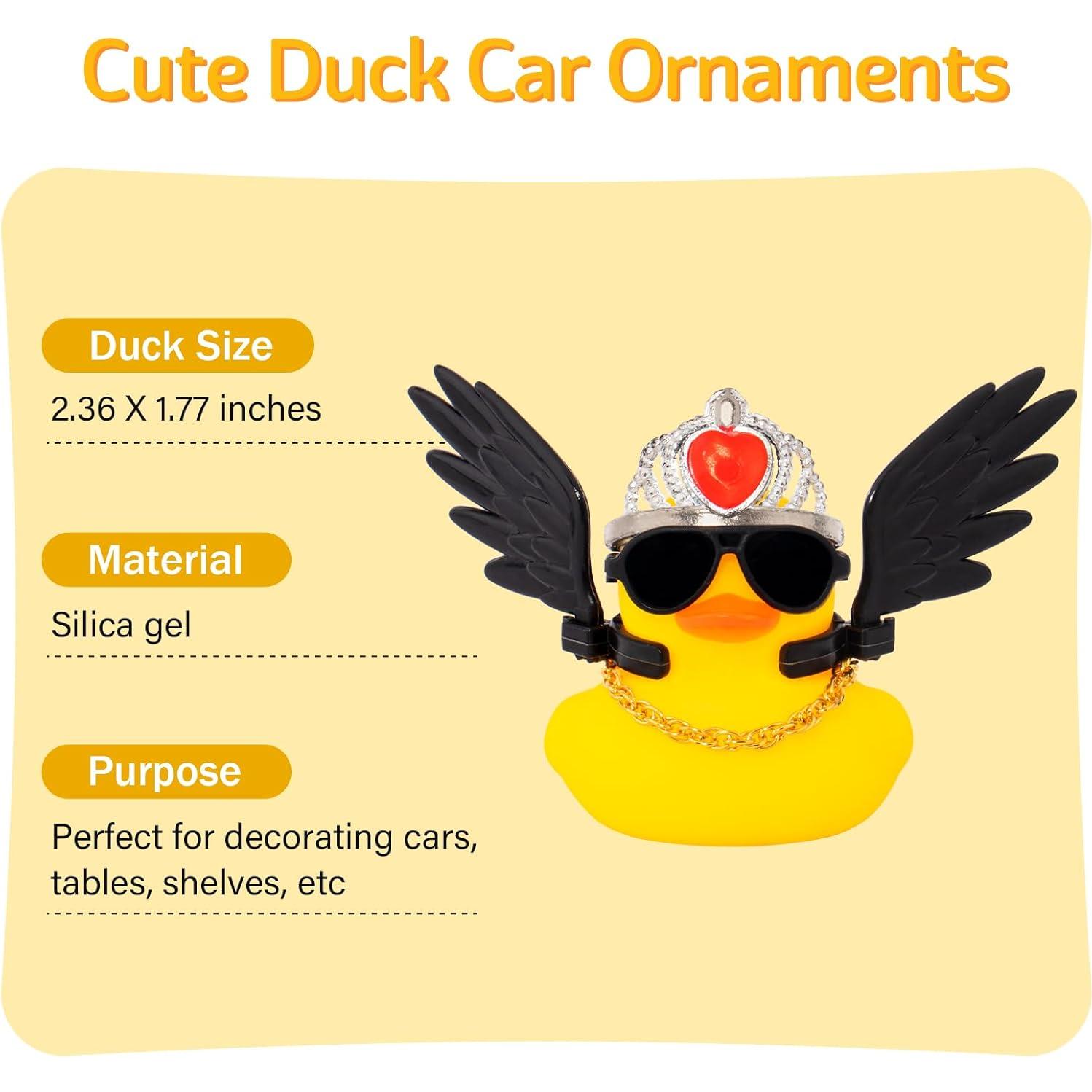 Pato de Coche Decorativo Wonuu con Gafas y Alas 6cm