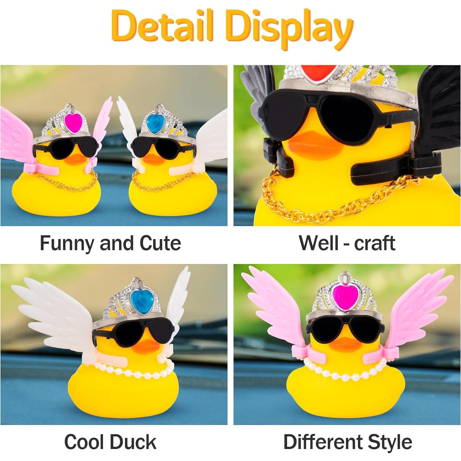 Pato de Coche Decorativo Wonuu con Gafas y Alas 6cm