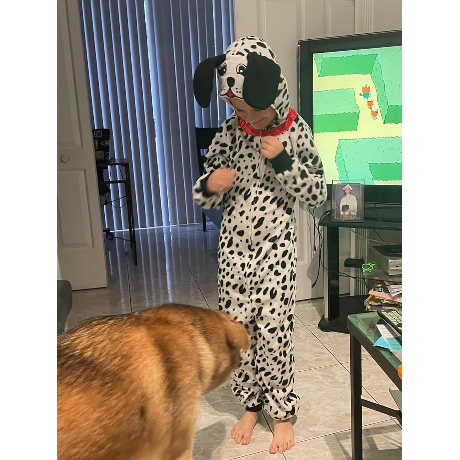 Disfraz de Dálmatas para Niños - Onesie Suave 6-8 Años