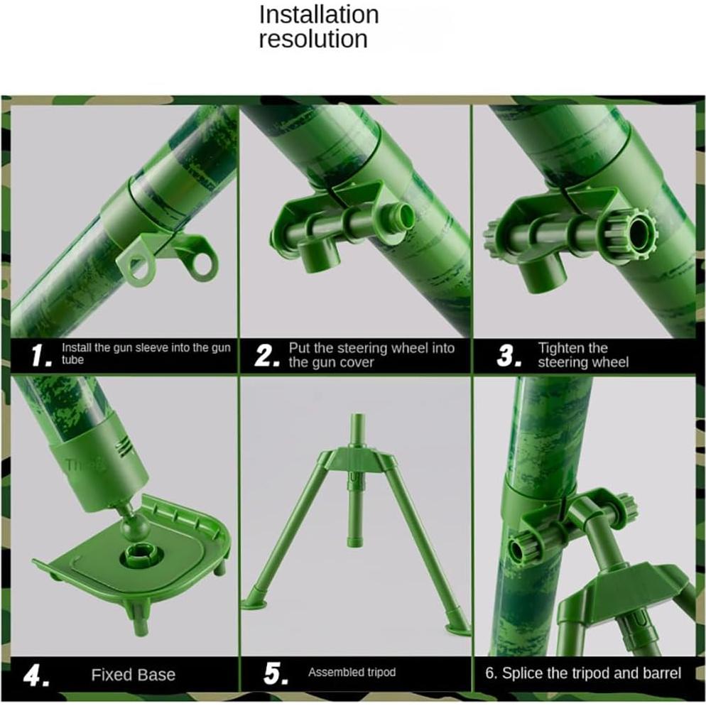Juego de Lanzador de Mortero ZZPXMY con 5 Cohetes de Espuma