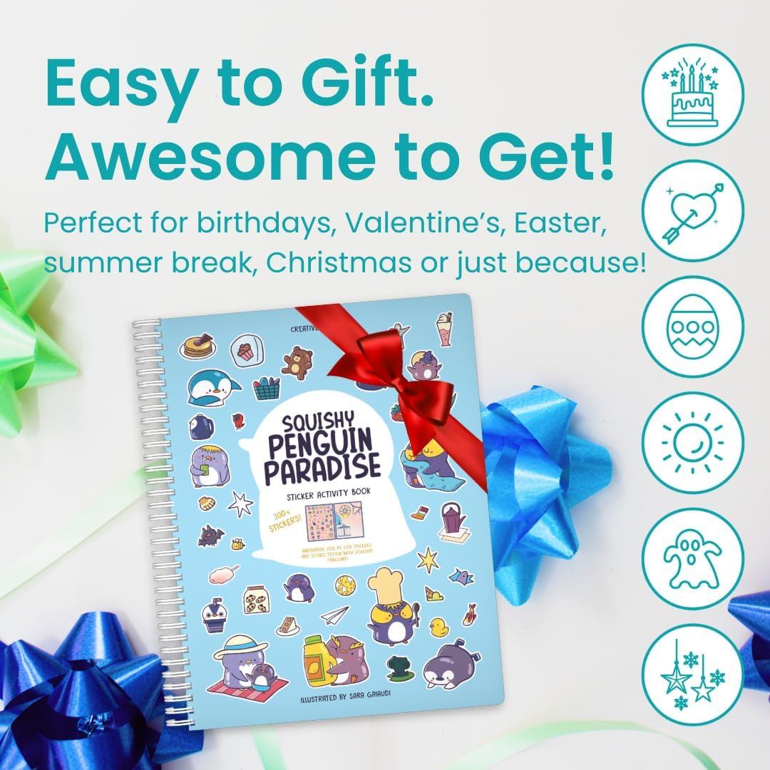 Libro de Pegatinas CUPKIN Pingüino Esponjoso 300+ Pegatinas