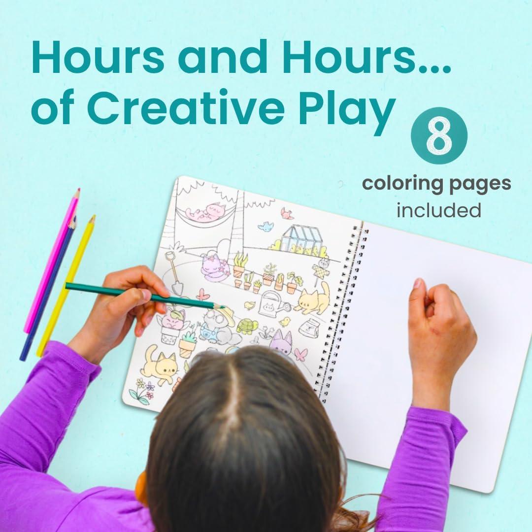 Libro de Stickers de Gatos Cupkin + 300 Stickers y Colorear