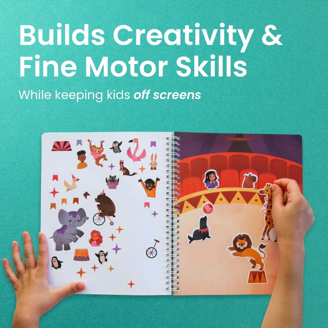 Libro de Stickers Circo CUPKIN 300+ Stickers y 8 Escenas