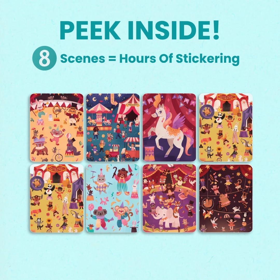 Libro de Stickers Circo CUPKIN 300+ Stickers y 8 Escenas