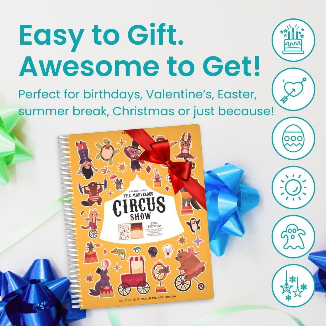 Libro de Stickers Circo CUPKIN 300+ Stickers y 8 Escenas