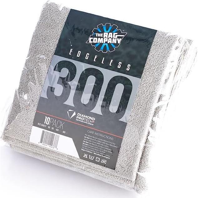 Toallas de Microfibra Edgeless 300 La Compañía de Trapos 40x40cm Gris Hielo (Paquete de 10)