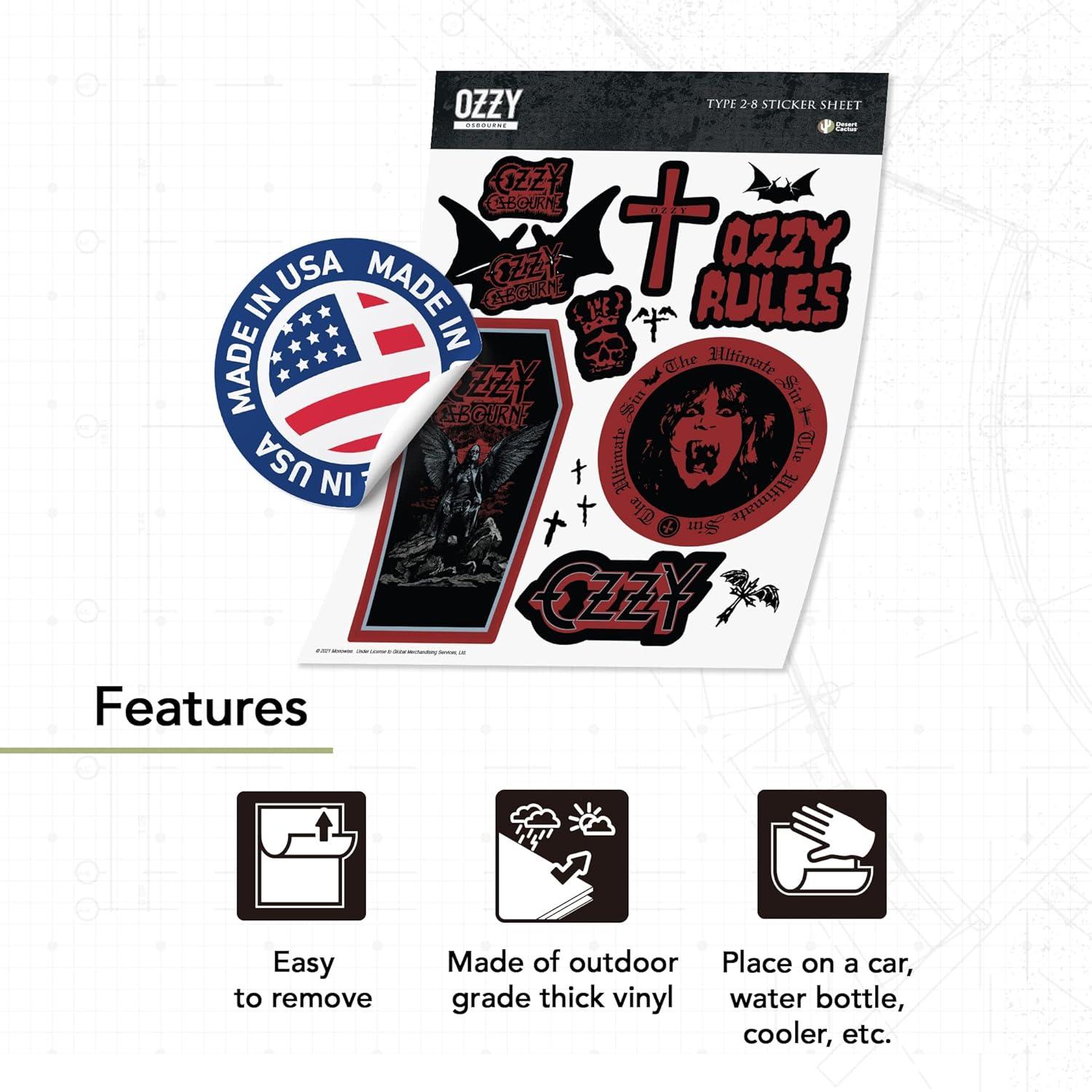 Calcomanía Premium Ozzy Osbourne - Desert Cactus 21.6x27.9cm