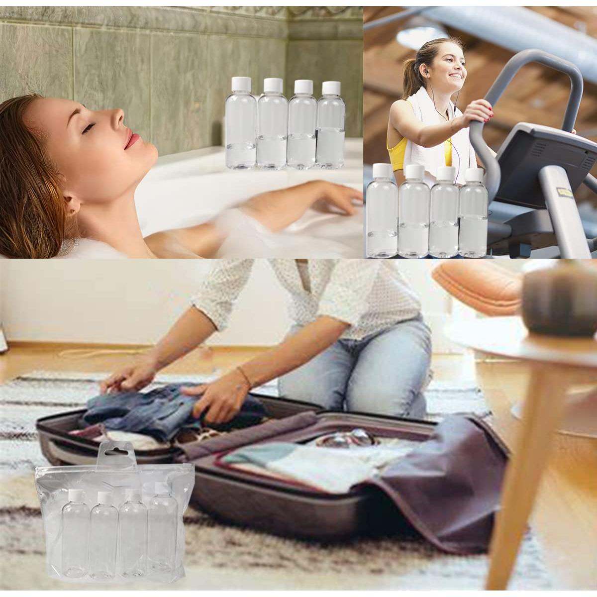 Conjunto 4 Botellas de Viaje ALIFEIA 100ml Reutilizables