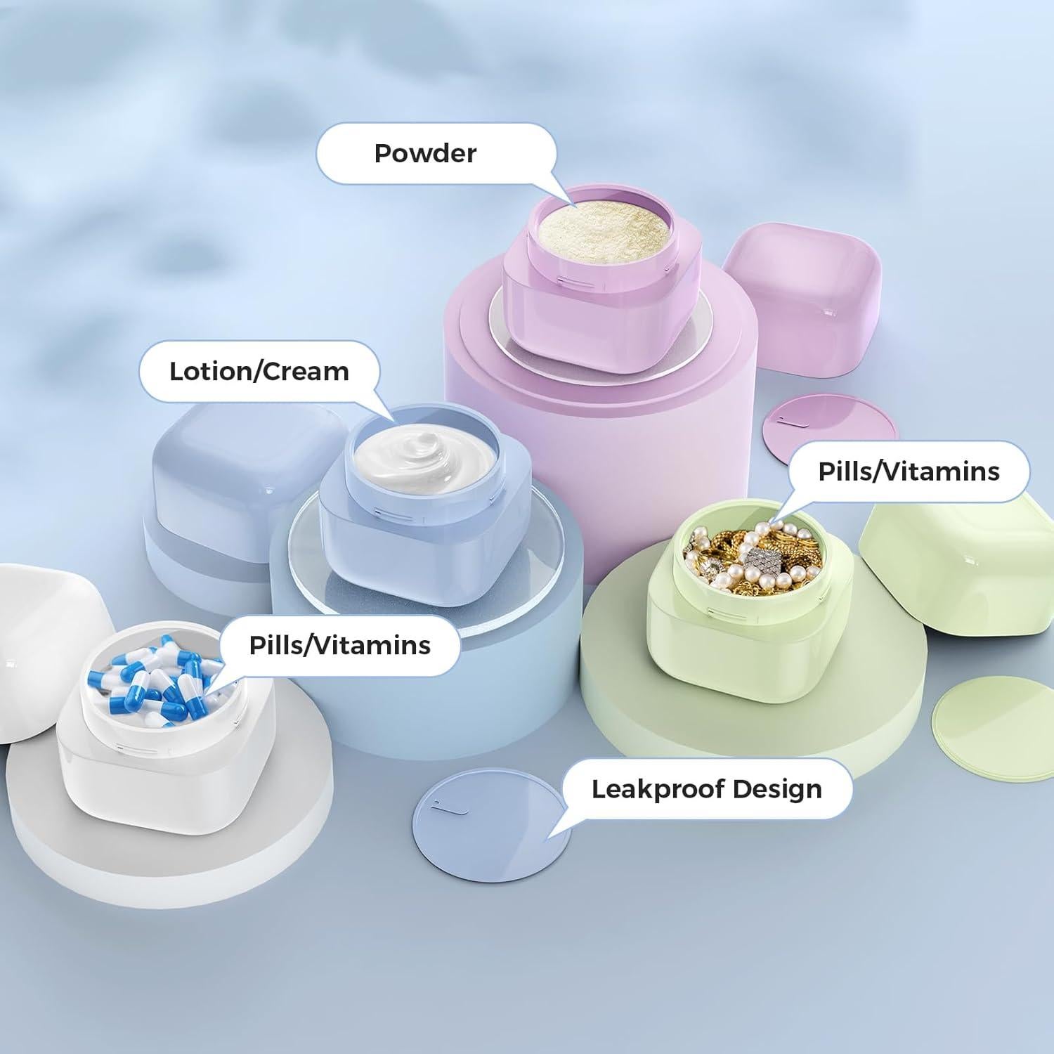 Contenedores de Viaje Lhelca 10ML a Prueba de Fugas - 8 Piezas