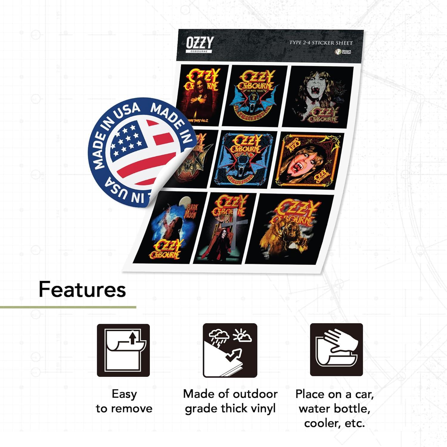 Hoja de Calcomanías Ozzy Osbourne Desert Cactus 21.6x27.9cm