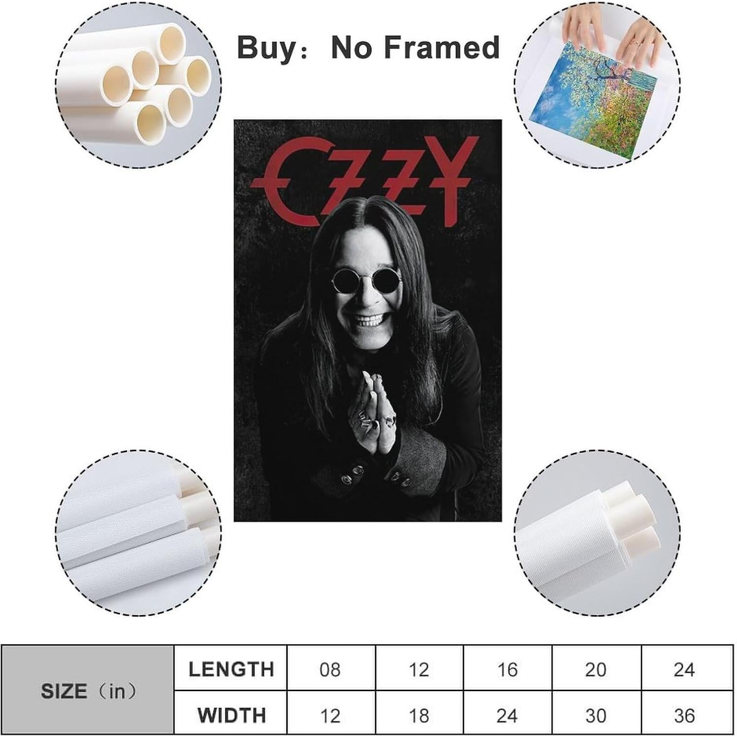 Póster Retro Ozzy Osbourne en Lienzo SHOKHI 30x45 cm