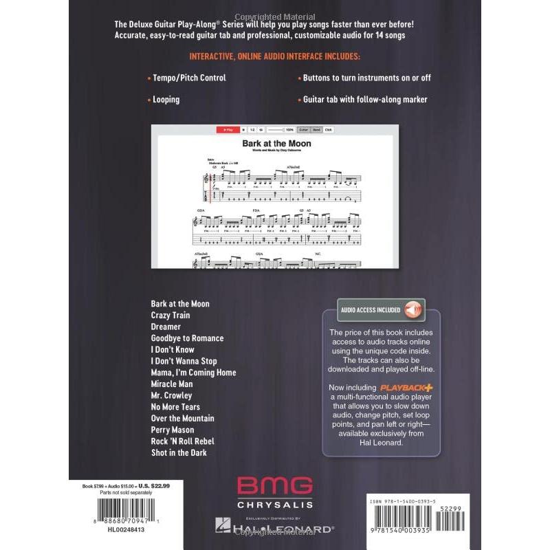 Ozzy Osbourne: Deluxe Guitar Play-Along Volume 8 | Electric Guitar Sheet Music Songbook with Online Audio Access | Heavy Metal Rock Tabs and Backing Tracks for Intermediate Players