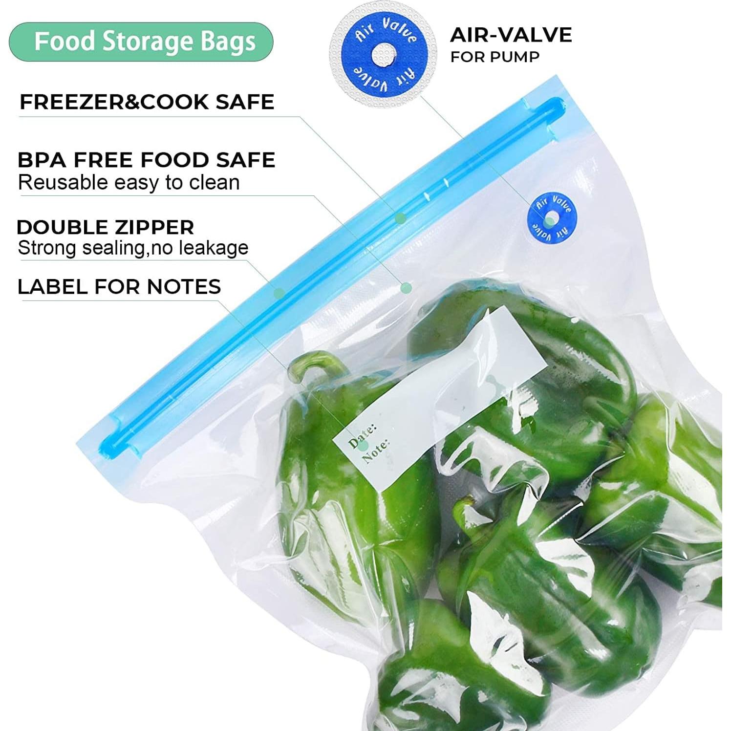 Bolsas Sous Vide Reutilizables FIRAWER 20Pcs 21.6x21.6cm 1.4L