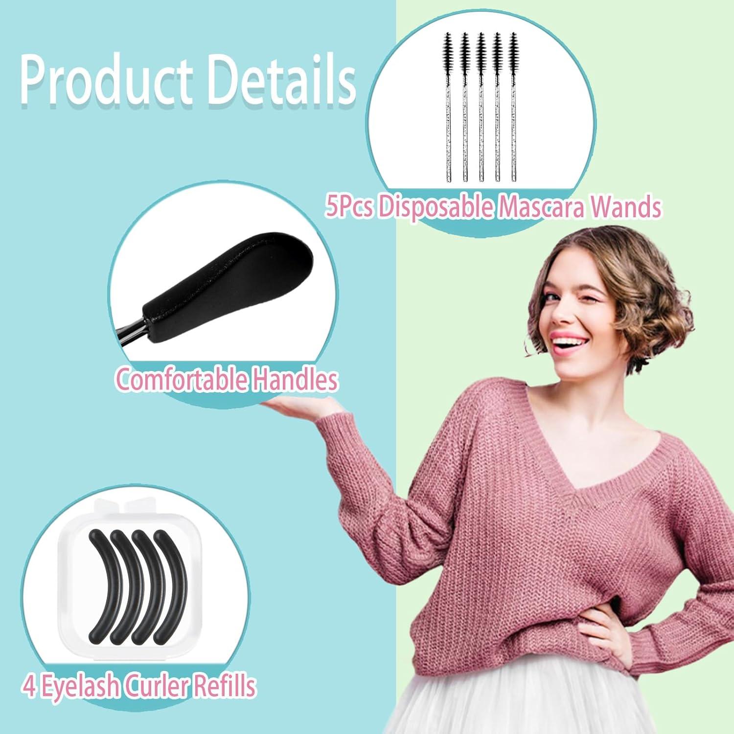 Rizador de Pestañas Benepoint Negro con 4 Almohadillas y 5 Cepillos