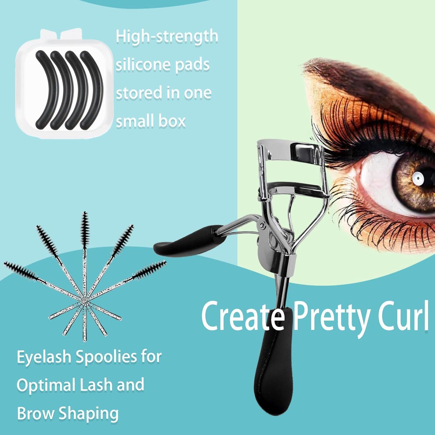 Rizador de Pestañas Benepoint Negro con 4 Almohadillas y 5 Cepillos