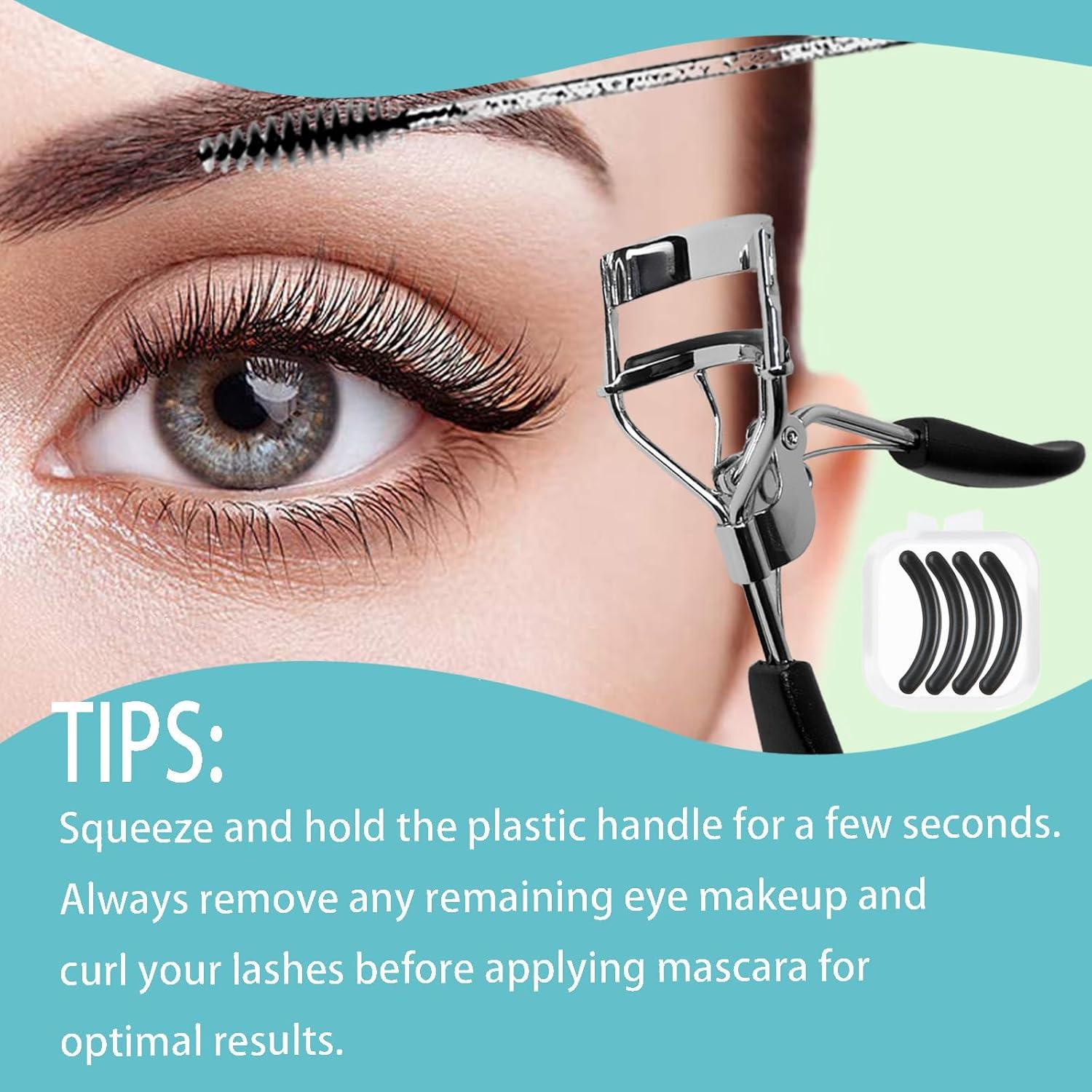 Rizador de Pestañas Benepoint Negro con 4 Almohadillas y 5 Cepillos