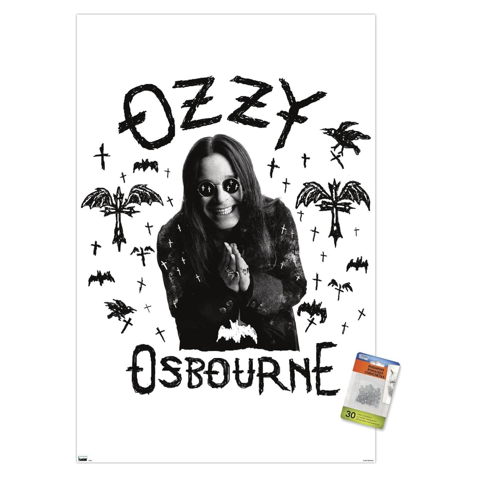 Póster de Pared Ozzy Osbourne Cuervo y Murciélago 56.7x86.4cm