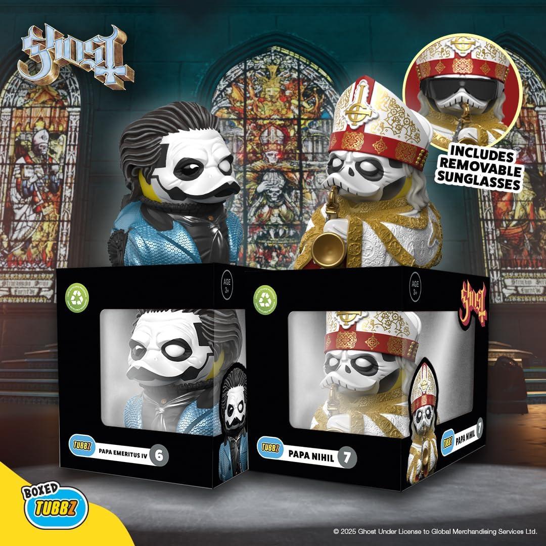 Figura de pato de goma TUBBZ Papa Emeritus IV en caja ecológica