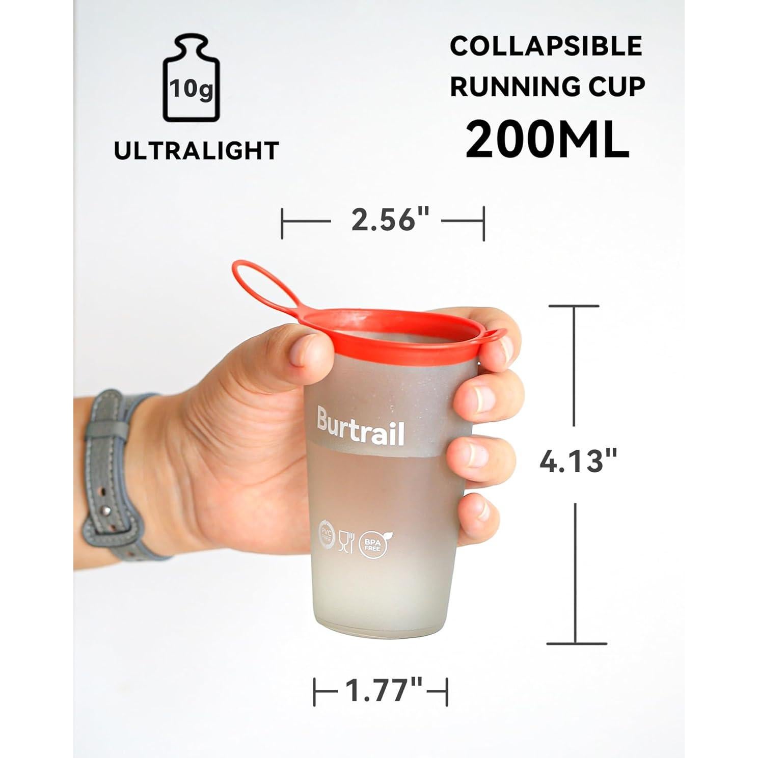Taza Plegable Burtrail 200ml Ultraligera Libre de BPA - 2 Pzas