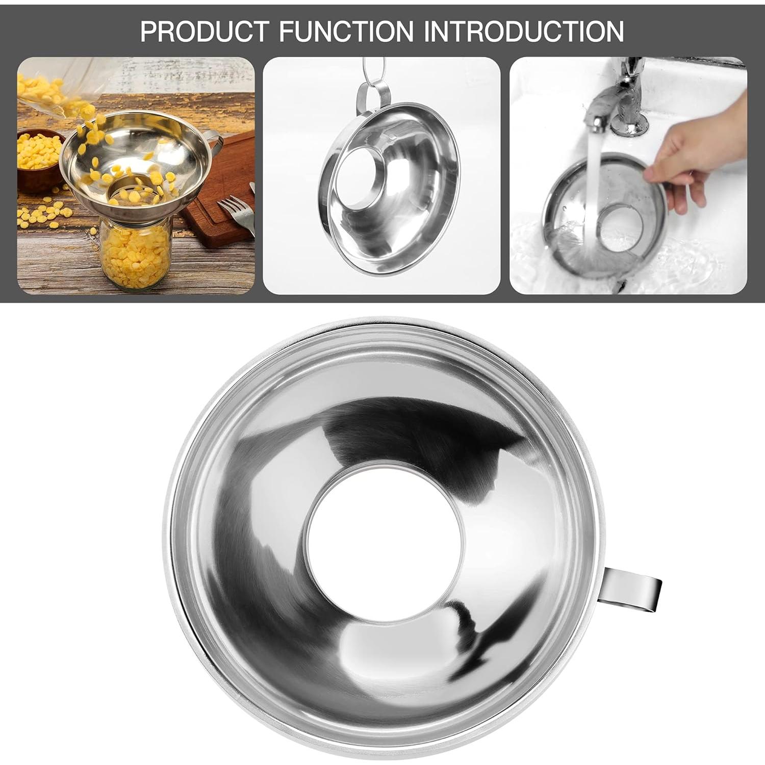 Juego de 2 Embudos de Acero Inoxidable Yokudo 14.5cm y 10.4cm