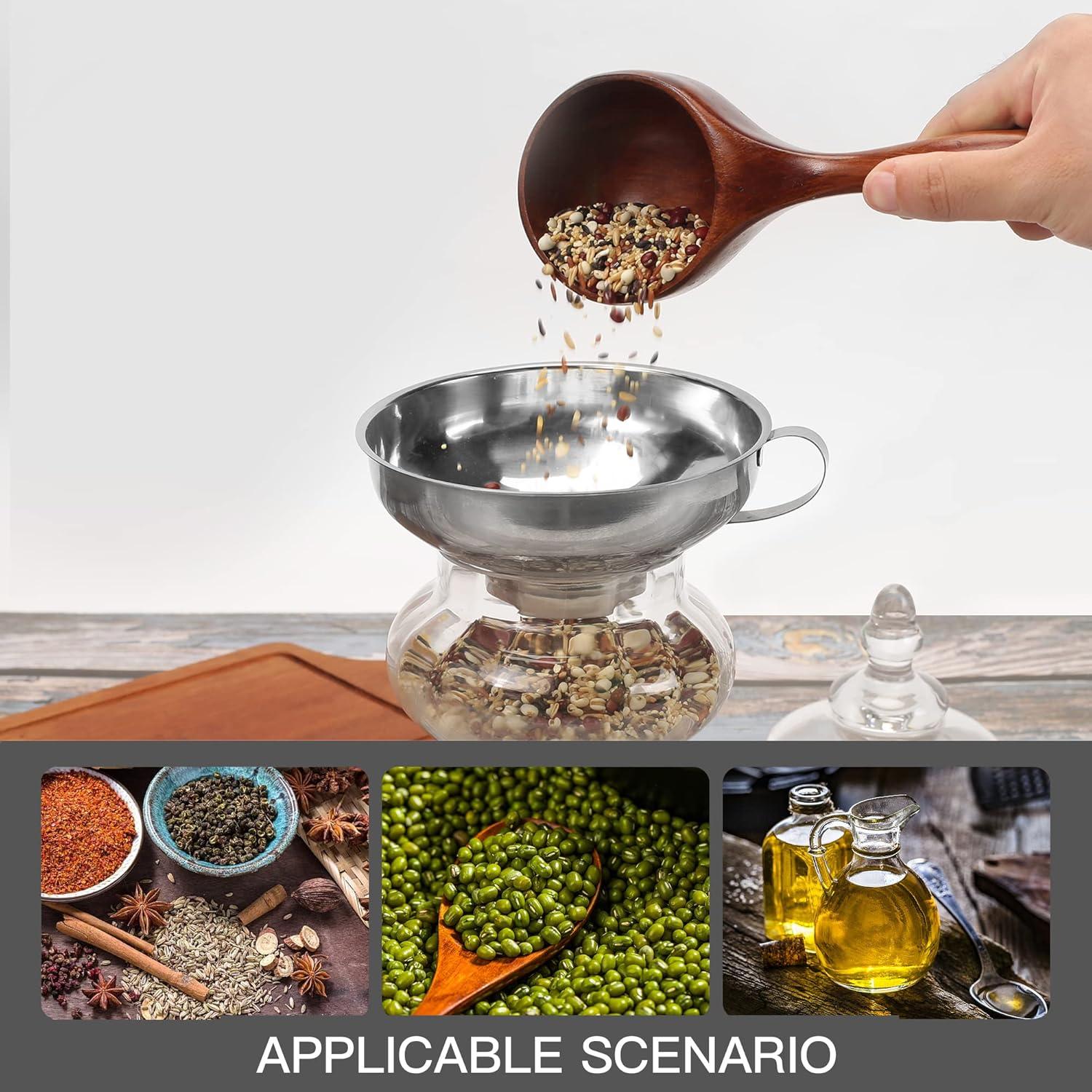 Juego de 2 Embudos de Acero Inoxidable Yokudo 14.5cm y 10.4cm