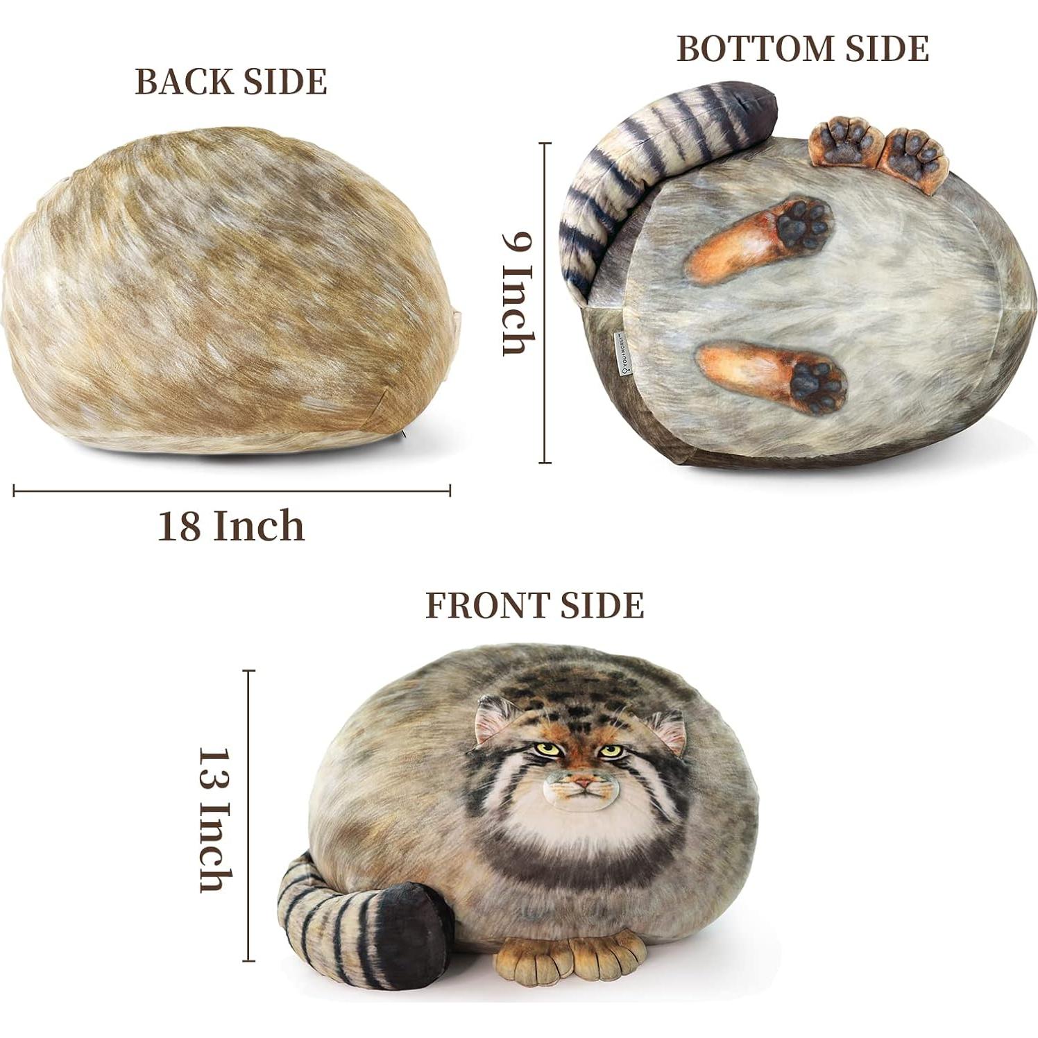 Almohada de felpa Gato Pallas 45.72 cm suave y cómoda