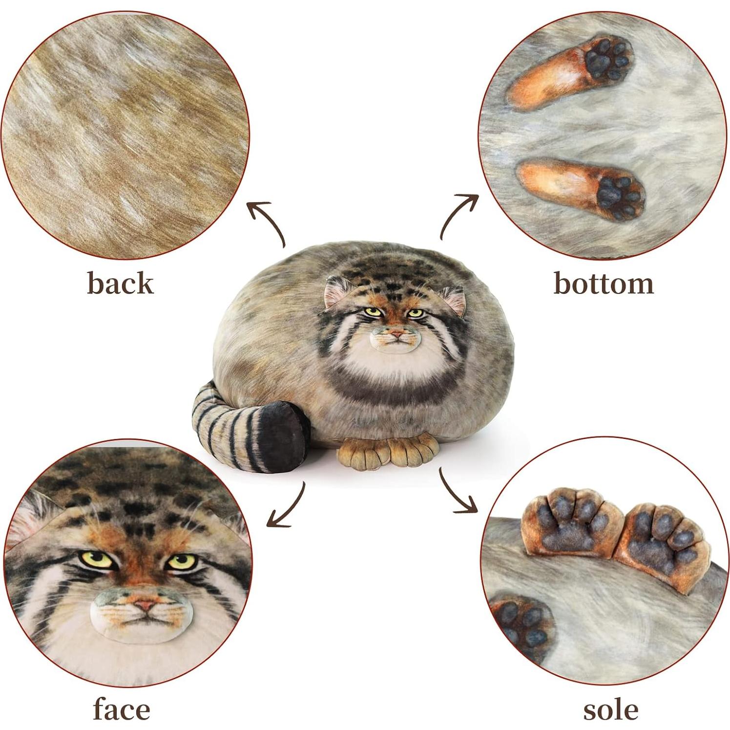 Almohada de felpa Gato Pallas 45.72 cm suave y cómoda