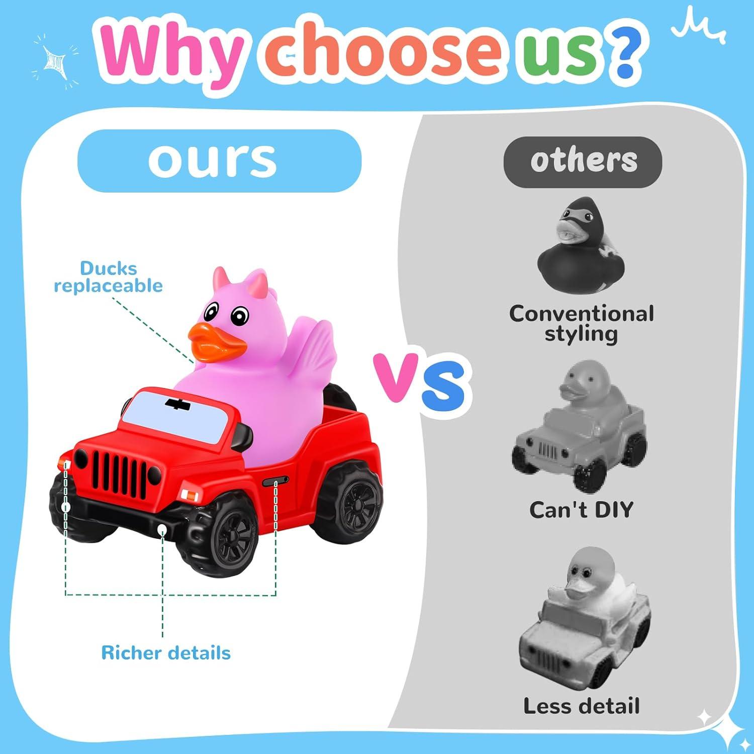 24 Patos de Goma para Jeep ANGGIKO - Juguetes de Baño 8.9 cm