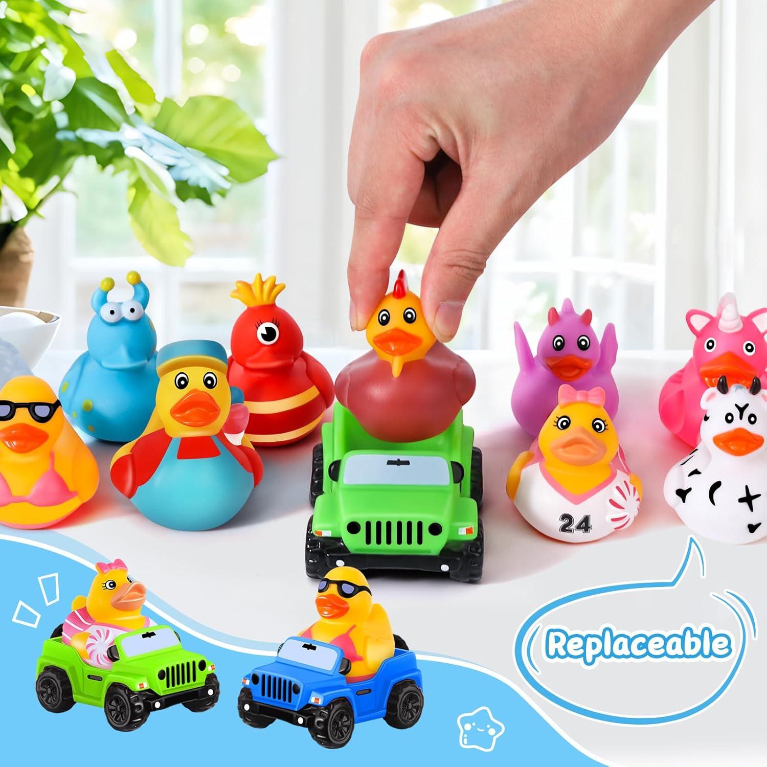 24 Patos de Goma para Jeep ANGGIKO - Juguetes de Baño 8.9 cm